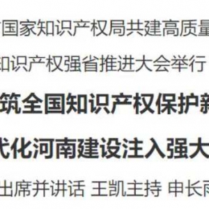 河南省政府与国家知识产权局共建高质量现代化知识产权强省推进大会举行