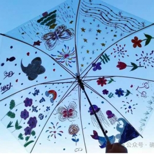 确山县第二小学美术社团：童心手绘 伞亮一夏