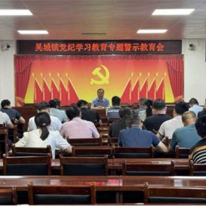 桐柏县吴城镇开展党纪学习教育专题警示教育会