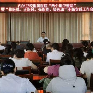 内乡县卫校附属医院召开“两个集中整治”暨“修医德、正医风、强医能、铸医魂”主题活动工作会
