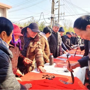平顶山市文学书画院走进郏县坡河村为村民义写春联